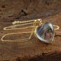 Locket, Gold Heart Locket Pendant, Vermeil Necklace, Memory Antique Photo Picture