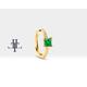 Huggies Earring-Princess Cut Emerald With Diamond Earring-14K Yellow Solid Gold Earlobe Earring-Minimalist Earring, Le00010De