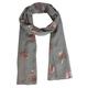 Elegant Silver Mulberry Tree Scarf With Pink Metallic Foil Print Classy Ritzy Scarves Wrap Shawl Ideal Gift