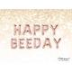 Happy Beeday Rose Gold Balloons Party Balloon Mylar Balloons, Silver Letters, Banner Balloon, Happy Birthday, Garland