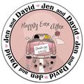 Personalized Wedding Favor Labels Happily Ever After - 100 Glossy 2 Inch Round Stickers