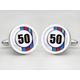 Personalised Race Car Number Cufflinks - Blue & Red