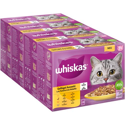 144x85g 7+ Geflügelauswahl in Gelee Jumbopack Whiskas Senior Frischebeutel 144 x 85 g...