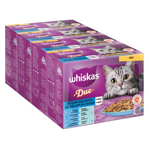 96x 85g Multipack WHISKAS DUO Portionsbeutel Classic Ocean Delights in Gelee Katzenfutter nass