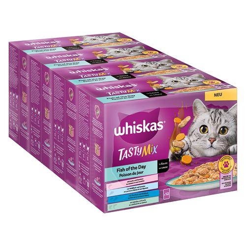 144x 85g Multipack WHISKAS TASTY MIX Portionsbeutel Fish of the Day in Sauce Katzenfutter nass