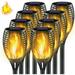 8 PACK Solar Torch Flame Dancing Light LED Flickering Flame Lamp Outdoor Garden