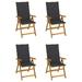 Patio Reclining Chairs 4 pcs with Cushions Solid Acacia Wood Outdoor Chairs