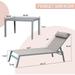 Domi Patio 3 Piece Set: Aluminum Textilene Chaise Lounger Side Table Adjustable Back