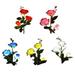 Solar Garden Stake Lights Colorful LED Three Flowers Roses Spotlight Yard Patio Pathway Decoration Blue Three Blue Roses