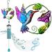 Hummingbird Wind Chimes for Indoor Outdoor Metal Wind Chime Sun Catcher Hanging Ornament for Garden Patio(Blue)