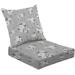 2-Piece Deep Seating Cushion Set seamless Cute small Floral grey Outdoor Chair Solid Rectangle Patio Cushion Set