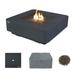 Elementi Plus Bergamo Natural Gas Fire Pit for Outside Outdoor Fire Pit Table Smokeless Firepit Concrete Square Fire Table Patio Heater Fireplace 60000 BTUs - Dark Grey 42.1 x 42.1 Inches