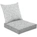 2-Piece Deep Seating Cushion Set Floral Vintage Baroque style Seamless White grey ornament for fabric Outdoor Chair Solid Rectangle Patio Cushion Set