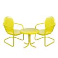 Northlight 3-Piece Retro Metal Tulip Chairs and Side Table Outdoor Set Yellow