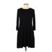 AGB Casual Dress - A-Line: Black Solid Dresses - Women's Size Medium