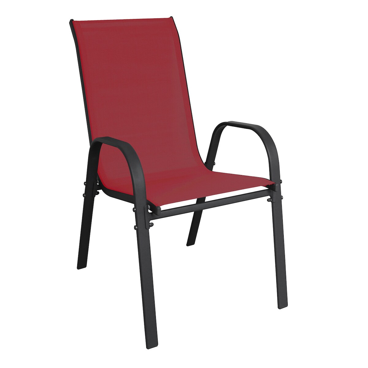 Mojawo Outdoorstuhl Gartenstuhl Stapelstuhl Metall Textilen Bordeauxrot Image