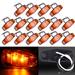 ECCPP Pack of 16 trailer Works with any 12V Vehicles AMBER 2 Diode LED Light 1x2.5 surface mount Clearance side marker