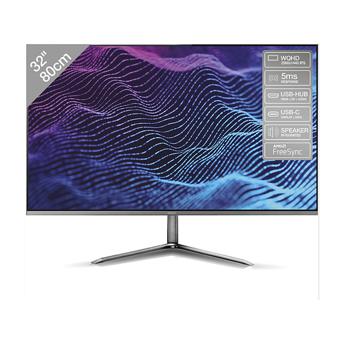 PEAQ PMO S322-IQSC 32 Zoll WQHD Monitor (5 ms Reaktionszeit, 60 Hz)