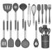 DGPCT 15 PCS Silicone Cooking Utensil Set, Kitchen Utensils Set, Non-Stick Heat Resistant Stainless Steel/Silicone in Gray | Wayfair USWF-CJ-072