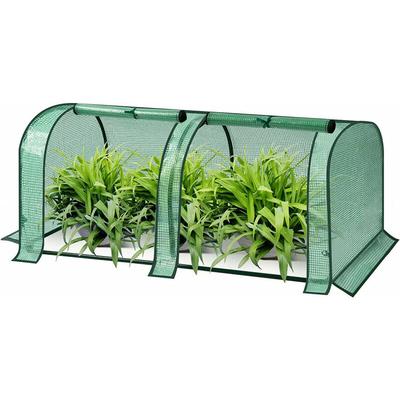 Foliengewächshaus pe halbtransparent 130x60x50 cm 130 g/m² wasserdicht wetterfest grün - Woltu