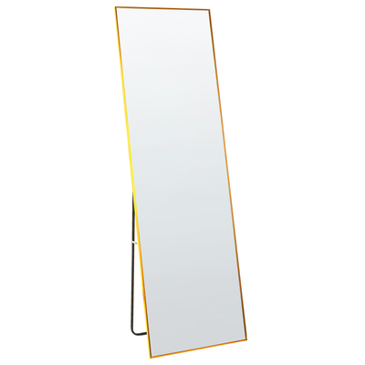 Stehspiegel Gold Aluminium 50 x 156 cm mit Ständer Modernes Design Ganzkörperspiegel Deko Accessoires Wohnzimmer Schlafz