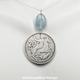 Goddess Necklace. Selene Vintage Greek Silver Coin Necklace. Aquamarine Selini. Moon Goddess. Mythology