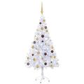 The Holiday Aisle® Artificial Christmas Tree Christmas Display Tree w/ LEDs & Ball Set in White | 42 W in | Wayfair