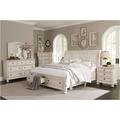 Canora Grey Milaniya Sleigh Bed King 4 Piece: Bed, Dresser, Mirror, Nightstand Wood in White | 60 H x 84 W x 88.5 D in | Wayfair