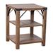 Gracie Oaks Taley 3-Tier Side Table w/ Metal Side Braces & Corner Caps Wood in Brown | 22 H x 17 W x 17 D in | Wayfair
