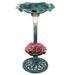 World Menagerie Olgrah Solar Lighted Birdbath Resin in Green | 29.5 H x 17 W x 17 D in | Wayfair 0B380F4107244B58A14450AF5C58B764