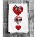 The Holiday Aisle® Valentine Heart Red Roses Flour Sack Cotton Tea Towels Cotton in Pink/Red | 27 H x 27 W in | Wayfair