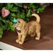 Red Barrel Studio® Gold Retriever Puppy Glow in the Dark Garden Statue Resin/Plastic in Yellow | 11.02 H x 5.91 W x 14.57 D in | Wayfair