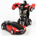 JUNWELL Robot Car Transforming Robot Toys 2 in 1 Button Deformation Vehicle Robot Car for 4 5 6 7 8 Toddler Infant Kids Boys Girls