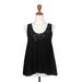 'Hand-Embroidered Black Sleeveless Rayon Top from Bali'