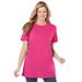 Plus Size Women's Perfect Crewneck Tunic by Woman Within in Raspberry Sorbet (Size 5X)