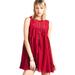 Free People Dresses | Free People Ruby Red Tu-Es-La Lace Mini Dress Size Extra Small | Color: Red | Size: Xs