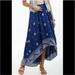 Anthropologie Skirts | Anthropologie X Floreat Blue White Hi-Low Midi Skirt Stretch Waist Boho Summer | Color: Blue/White | Size: 2