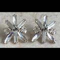 J. Crew Jewelry | J. Crew Signed Crystal Baguette Cluster Stud Earrings | Color: Gold | Size: Os