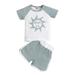 Qufokar Winter Clothes for Babies Boy Clothes Set Baby Boys Girls Summer Short Sleeve Letter Ribbed T Shirts Tops Shorts Tracksuit Outfits Clothes Set