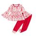 Qufokar Fall Baby Clothes for Girls Matching Baby And Girl Clothes Toddler Baby Kids Girls Top Pant Set Valentine S Day Ruched Dress Tops Love Print Skirt Pants Trousers Set Outfit