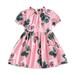 Big Girl Summer Clothes Princess Style Dress Kids Children s Summer Short Sleeve Lace Neck Patchwork Princess Dress Pink White Dress Girls Winter Dresses Size 7/8 Sparkly Dresses for Little Girls