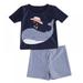 Kids Baby Boys Rash Guard Swimsuit Set - 2 Piece Bathing Suit Trunks and Rash Guard Shirt