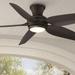 52 Casa Vieja Modern Industrial Hugger Indoor Outdoor Ceiling Fan with LED Light Remote Control Bronze Damp Rated for Patio Exterior House Home Porch