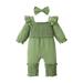 Qufokar Baby Girl Cotton Clothes Sister Outfits Girl And Baby Girls Long Sleeve Solid Ruffles Romper Jumpsuit Headbands Set