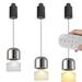 FSLiving 12W Adjustable Height Track Pendnat Light J-Type Track Light Pendants with Modern Shade Indoor Island Light Dimmable TX Control Smart Light Track Mount for Living Room Black Pearl - 3 Lights