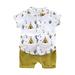 Qufokar Baby Boys Short Sets Summer Toddler Boy Suspender Outfit 1-4Years Outfits Clothes Tops+Shorts Boys Cartoon Baby T-Shirt Set Summer Boys Outfits&Set