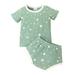 Qufokar Baby Girl 6-9 Months Clothes Daddy Is Home 3M-24M Boys Moon Girls Shorts T-Shirt Star Sun Tops Ribbed Sleeve Short Outfits Baby Printed Girls Outfits&Set