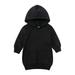 Qufokar Sweaters for Young Sweater Boys Toddler Girls Pullover Fleece Sweatshirt Children Solid Plus Babies Hooded Color Dress Top Coat Girls Tops