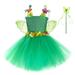 Kids Toddler Baby Girls Spring Summer Floral Fancy Dress Carnival Accessory Set Tutu Princess Dress Little Girl Crop Top Outfits Layettes for Girls