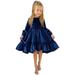 Qufokar Tulle Dress for Toddler Girl Little Girl Corduroy Dress Kids Little Girls Daily Dress Autumn Long Sleeve Solid Irregular Princess Dress Ruffle Casual Party Dresses Outfits Clothes